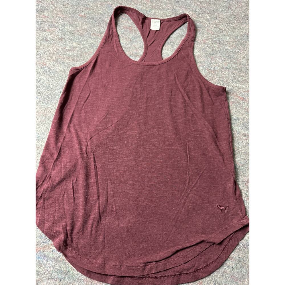 Womens Size M PINK Victoria Secret Purple Racerback Tank Top Sleepwear Shirt Top